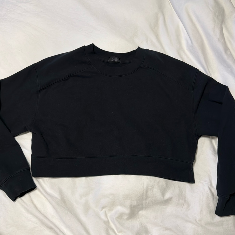 * NEVER Worn Nuuds Cropped Crewneck Sweatshirt | Black | Size M